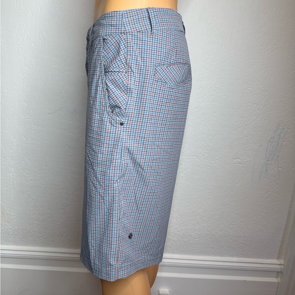 Lululemon Kahuna Shorts II Blue Check Size 34 Performance Golf Stretch - Picture 3 of 8